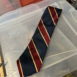 Classic Burgundy and Gold Striped Tie